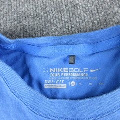 Nike Golf Shirt Mens XL Blue Short Sleeve Dri-FIT Logo Graphic Golf Tee