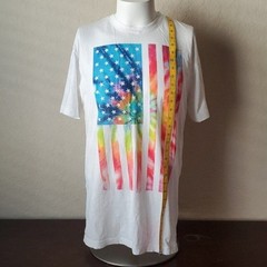 Hybrid Apparel Tie Dye American Flag Graphic T-Shirt Men’s Size Large EUC