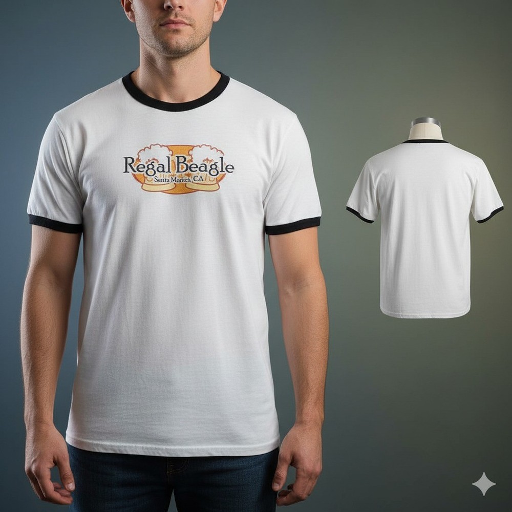 Regal Beagle Ringer T-Shirt Men’s XL Threes Company Santa Monica TV CafePress
