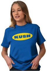 Kush Marijuana Cannabis Stoner Smoking Weed Adult Short Sleeve Crewneck Tee