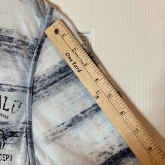 Buffalo David Bitton T-Shirt Small S Sheer Striped Ragged Edge V-Neck Tee READ