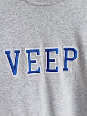 VEEP Graphic Tee Large Heather Gray Gildan Heavy Cotton Unisex T-Shirt Blue