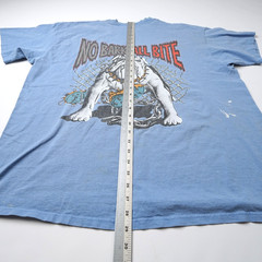 Vintage 1994 LifeForms T-Shirt Mens XL No Bark All Bite Bulldog Light Blue 90s
