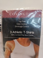 Lot 2 Covington Men’s 3 Pack Tank T-Shirts XL/XG White 100% Cotton NOS 6 Shirts
