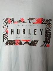Hurley Shirt Medium Celadon Green Floral Graphic Short Sleeve New With Tag Mens