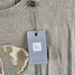 John Varvatos Linen Blend Chain Skull Tee Men’s XL Olive Leaf Crewneck Pullover
