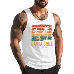 Santa Cruz Tshirt Men Women California Retro Sunset Tank Top
