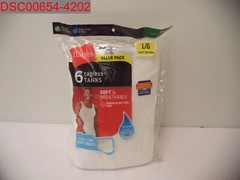 Stain, Hanes Men’s White 6-Pack Tagless Moisture-Wicking Tanks, L 043935516277