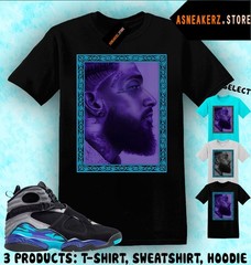 Tee Shirt Matching AJ 8 Aqua 2025 To Match Sneaker Nipsey T-Shirt