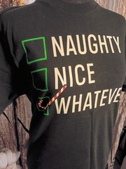 Holiday Time Mens Christmas Naughty Nice Checklist Graphic Tee Black Size SM