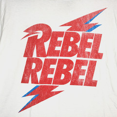 DAVID BOWIE Shirt Mens EXTRA LARGE XL WHITE Rebel Rebel Bolt NWT