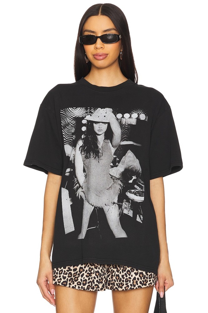 90s Britney Spears Retro Style Black Classic T shirt Short sleeve tee NH29293