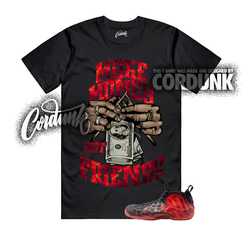 Foamposite One Stranger Black Bright Crimson Stormy Air T Shirt Match MM