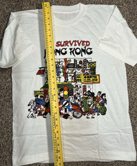 NOS Vintage I Survived Hong Kong Tourist T Shirt Size XL Extra-Large White