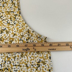 J Jill Wearever Collection Floral Sleeveless Top Size L Yellow Garden Cottage