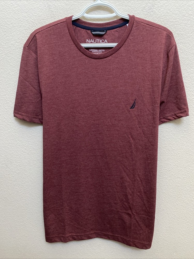 NEW Nautica Mens Crimson Red T-Shirt Large Crew Neck Short Sleeve NWT $24.50