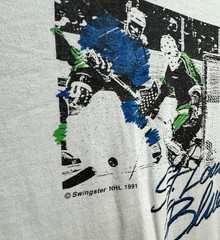 Vintage 90s St Louis Blues T-Shirt XL 1991 Wrap Around Neon Single Stitch NHL