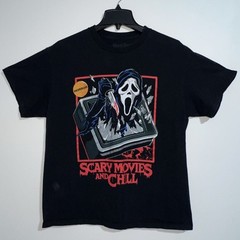 Scary Movies and Chill Horror Shirt Black Sz L Ghost Face Scream Slasher Killer