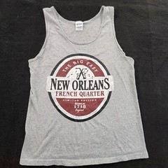 New Orleans French Quarter Big Easy Gray Tank Top Men’s S