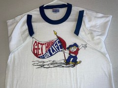 NEW VINTAGE 80s Hanes Ringer Shirt Get High On Life Skateboard Cartoon M 38-40