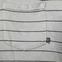 Free Fly T-Shirt Mens XL Stripe Pocket Short Sleeve Bamboo Sage Green Crewneck