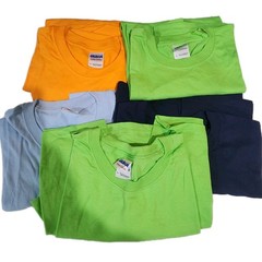 Gildan Men Hvy Cotton Solid Short Sleeves T-Shirt (Lot Of 5) Mix Color Lot (#2)