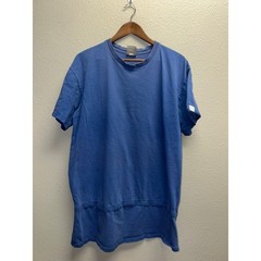 Nike Blue Blank Shirt Y2K Swoosh Just Do it Short Sleeve Long Length Tee 2000s L