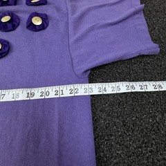 Vintage Fashion Gear Shirt Mens XL Purple Button Flower Applique Made USA 80s