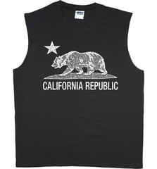 Men’s sleeveless shirt California bear flag decal muscle shirt mens tank top tee