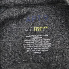 Apt 9 Premier Flex Henley Shirt Mens Large Heather Gray Soft Cotton Blend LS
