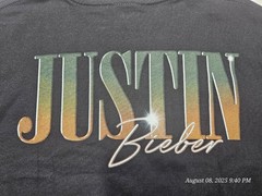 Justin Bieber Medium Shirt Black Front And Back Print NWT Thailand