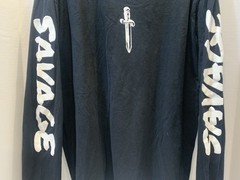 Young and Reckless 21 Savage Long-Sleeved Mens T-Shirt Size XL Black And White