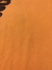 Vintage 1990s JNCO Jeans Orange T-Shirt Boys Youth Large. Made in USA.