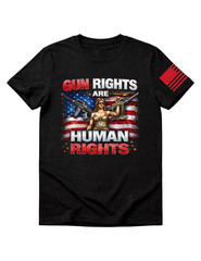 Gun Rights Are Human Rights T-Shirt 2nd Amendment Lady Justice USA Flag