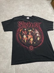 VINTAGE 2001 Slipknot T Shirt Adult Large Black Y2k Band Rock Metal Hanes Heavy