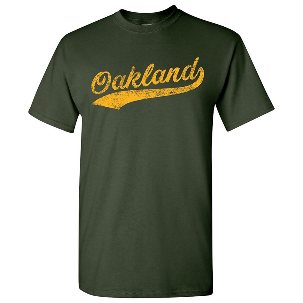 Oakland City Script – Sports Team Baseball Hometown T-Shirt – Forest