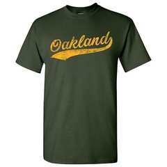 Oakland City Script – Sports Team Baseball Hometown T-Shirt – Forest