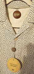 Men’s Common People Clothing Linen Blend Brown/Beige Diamond shirt small