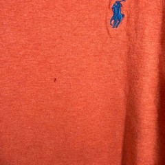 Polo Ralph Lauren Shirt Mens Size 2XB Orange Short Sleeve V-Neck Casual Cotton