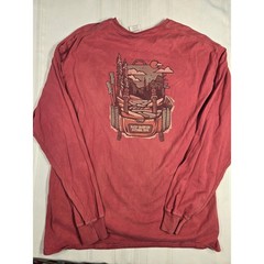 ComfortWash Rocky Mountain National Park Long Sleeve T-Shirt Red XL Cotton