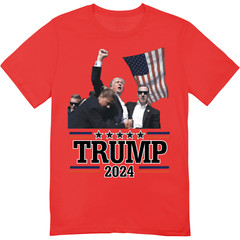 President Donald Trump Rally Shooting Shirt USA MAGA Fist Pump Fight TRUMP 2024
