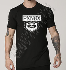 PXNDX PANDA PLAYERA NEGRA / BLACK T-SHIRT BANDA ROCK MONTERREY MEXICO
