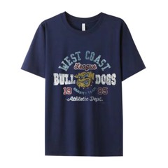 New Fashion Diamond Rhinestones Bulldog Luxury Men T-Shirt High Quality