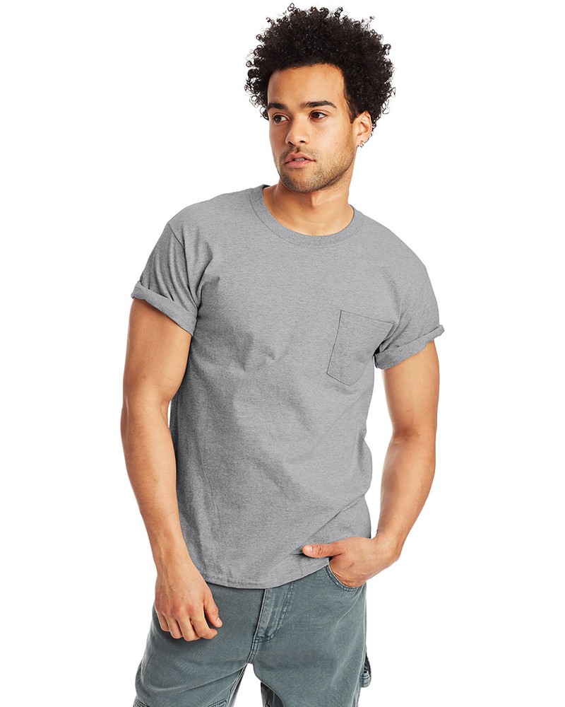 5 Pack Of Hanes Men’s Authentic-T Pocket T Shirt Stylish Plain T-Shirt – H5590