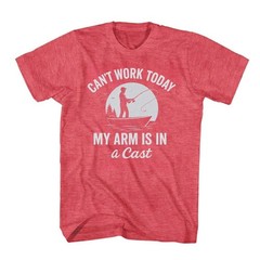 Mens Shirt Can’t Work Today My Arm is in A Cast T-Shirt Funny Fishing Novelty