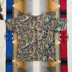 Vintage 80s Mossy Oak Treestand Camo Camouflage T-Shirt Size Small Made In USA