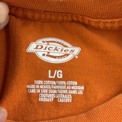 Dickies Men’s Long Sleeve Heavyweight Pocket T-Shirt Orange Size Large Workwear