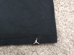 Jordan Nike Shirt Mens Large Black MJ Nike Air Big Swoosh Logo Spell Out