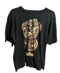 Avengers Infinity War Shirt Marvel Thanos Gauntlet Black Tee Adult XL MCU Movie