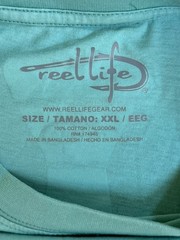 NWT – Reel Life Fishing T Shirt Green Double Sided Logo Size 2XL